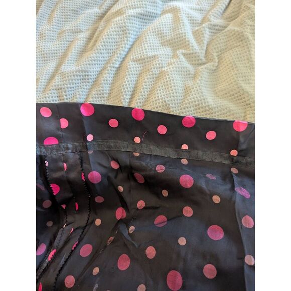 Vintage 50s Handmade Women's Small 100% Silk Black Pink Party Midi Dress Evening - Picture 8 of 14